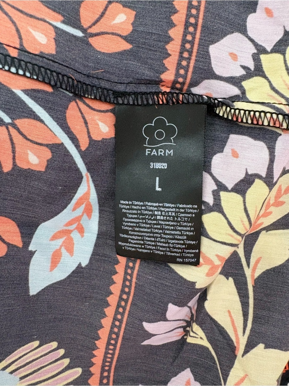 Farm Rio Black Flowery Ruffle Blouse - Picture 7 of 7